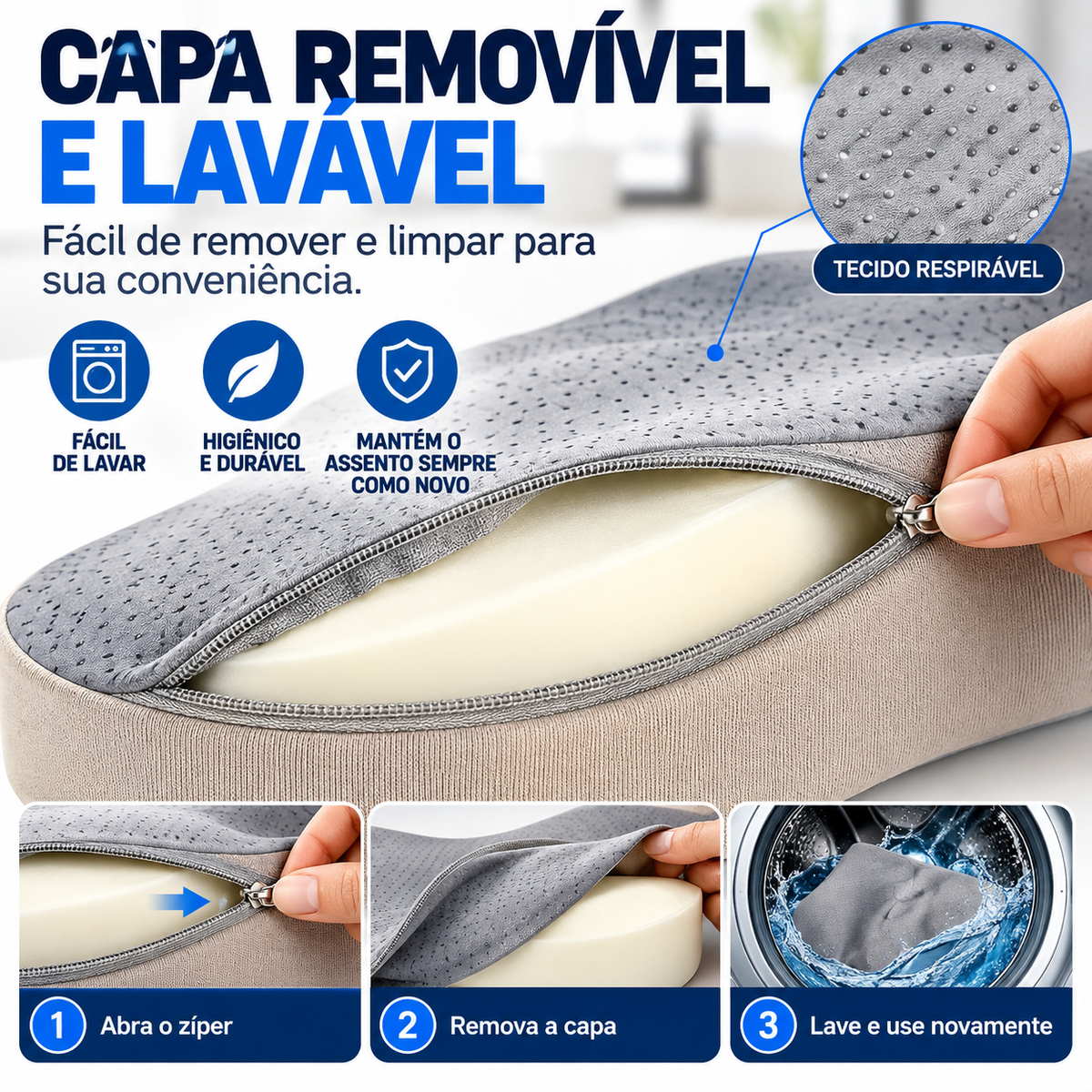 ALMOFADA ORTOPÉDICA COM ESPUMA VISCOELÁSTICA