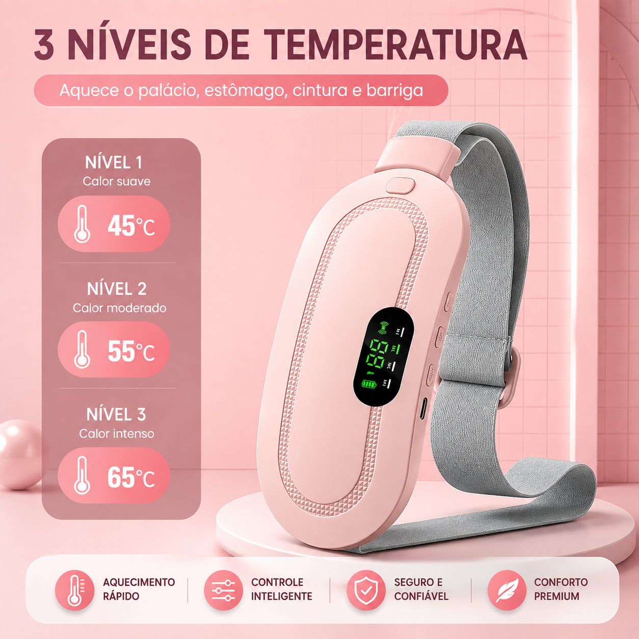 Cinto Térmico Menstrual para Alívio das Cólicas