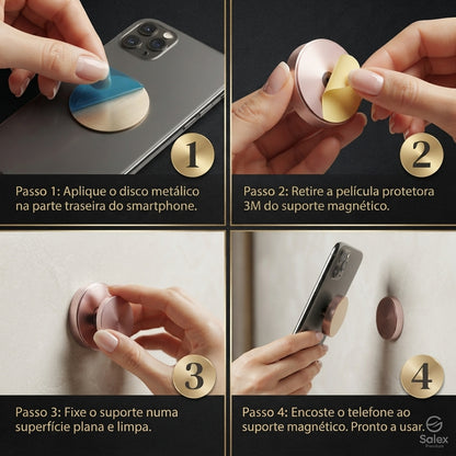 Suporte Magnético Universal para Telemóvel – Fixação Ultra Forte
