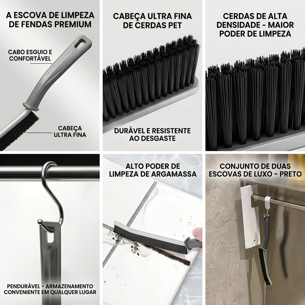 Escova de limpeza de fendas, limpador de rejunte, escova profunda para juntas de azulejos